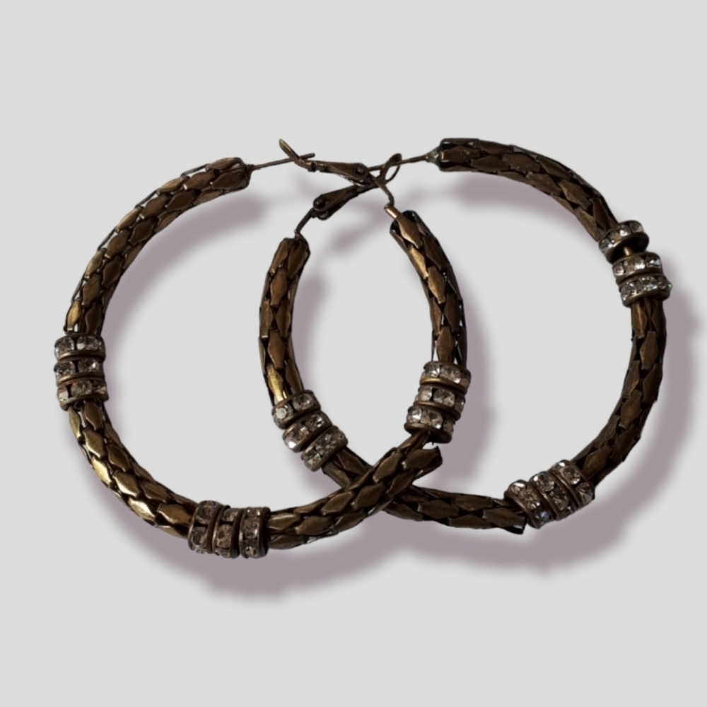 Dark gold hoops